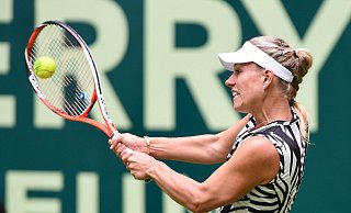 Kraftvoll: Angelique Kerber beim Auftritt bei den GWO 2016. - Christian Weische