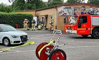 Der Brand eines Gerätes auf einer heißen Herdplatte im Paderborner Waldbad war schnell gelöscht. - Ralph Meyer