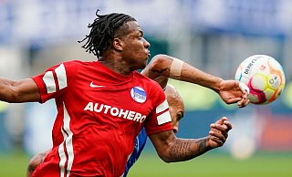 Will in der U21 debütieren: Herthas Jessic Ngankam. - Uwe Anspach/dpa