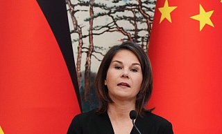 Die deutsche Außenministerin Annalena Baerbock in China. - Soeren Stache/dpa
