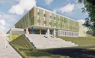 Die Kinderklinik wird durch einen Neubau ersetzt. Er soll bereits Ende 2024 fertig sein. - Klinikum Herford