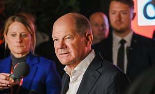 Bundeskanzler Olaf Scholz am Montag im Lokschuppen. - Andreas Zobe Bundeskanzler Olaf Scholz am Montag im Lokschuppen. - Andreas Zobe