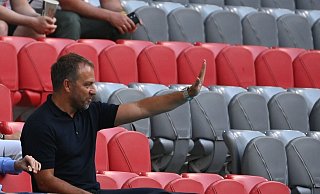 Bei der EM nur auf der Tribüne, aber bald an der Seitenlinie: Hansi Flick. - Foto: Federico Gambarini/dpa