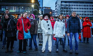 Die Kombi aus Karaoke und Karneval kam gut an auf dem Kesselbrink. - Sarah Jonek