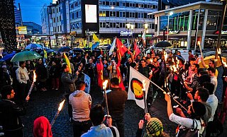 Kurdische Demonstranten haben sich in der Vergangenheit schon oft mit Protestaktionen in der City getroffen. - Christian Mathiesen (Archivbild)