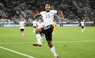 Karim Adeyemi traf gleich in seinem ersten Länderspiel. - Foto: Tom Weller/dpa