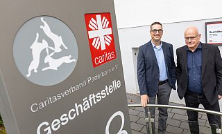 Tobias Berghoff (l.) und Patrick Wilk bilden die neue Doppelspitze beim Caritasverband Paderborn. - Niklas Tüns