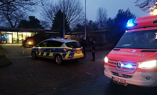 Polizei und Rettungswagen waren in Rahden im Einsatz. - Joern Spreen-Ledebur