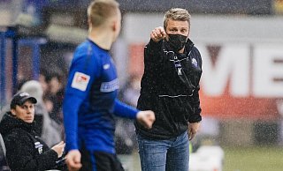 SCP-Coach Lukas Kwasniok konnte drei von sechs Spielern, die vergangene Woche positiv auf Covid-19 getestet worden waren, wieder beim Training begrüßen. - Besim Mazhiqi