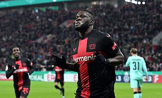 Brachte Leverkusen gegen Paderborn in Führung: Victor Boniface. - Federico Gambarini/dpa