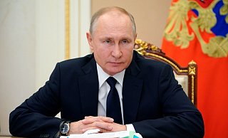 Der russische Präsident Wladimir Putin im Kreml bei einer Videokonferenz. - Foto: Alexei Druzhinin/Pool Sputnik Kremlin/AP/dpa