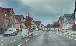 Die Baustelle Engerstraße ist eingerichtet und nur einseitig befahrbar. - Katharina Eisele Die Baustelle Engerstraße ist eingerichtet und nur einseitig befahrbar. - Katharina Eisele