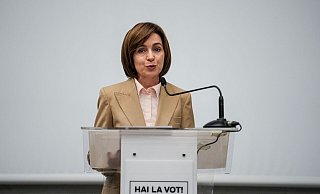 Die prowestliche Präsidentin in Moldau, Maia Sandu, beklagt bei dem Urnengang in ihrem Land beispiellose Wahlmanipulation durch antidemokratische Kräfte. - Vadim Ghirda/AP/dpa