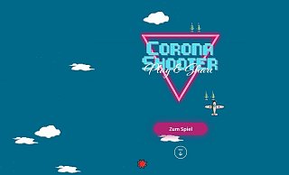 Die Startseite des Corona-Shooter - Schlichtheit besticht. - Screenshot NW.de/ Quelle: Schulzek & Beck GbR
