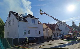 Dachstuhlbrand in Herford. - Claus Frickemeier