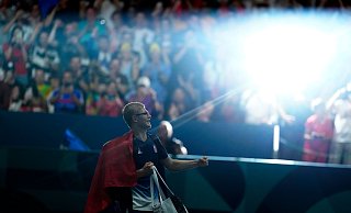 Der neue Star des Tischtennis-Sports: Der Franzose Felix Lebrun. - Petros Giannakouris/AP/dpa
