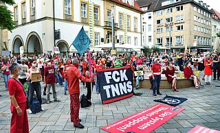 Demo-Beginn auf dem Alten Markt. - Barbara Franke