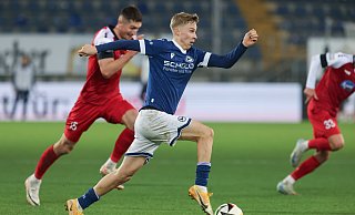 Sam Schreck beackerte das Arminia-Mittelfeld gegen Viktoria Köln mit enormem Aufwand. - Oliver Krato