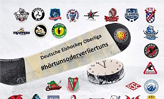"Hört uns oder verliert uns", lautet der Appell der Eishockey-Oberliga. - HEV
