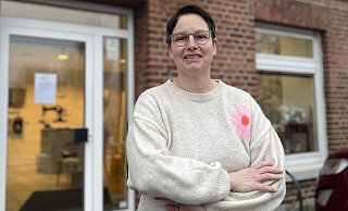 Dany Gatzen hat die ehemalige Bäckerei "Knabbelbäcker" in Herzebrock im Kreis Gütersloh umgebaut und dort vor wenigen Wochen ein Nähgeschäft eröffnet. - Lena Vanessa Bleck