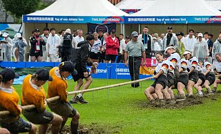 Tauziehen gehört bei den World Games zum Wettkampfprogramm. - Li Bo/XinHua/dpa