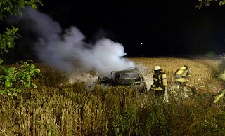 Tödlicher Unfall: Ein Mann ist gegen einen Baum gefahren und in seinem Wagen verbrannt. - Polizei Minden-Lübbecke