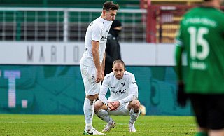 Die Mimik von Fynn Arkenberg (l.) und Patrick Kurzen spricht Bände. - Noah Wedel