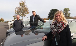 Marieke Klugmann (Minden-Bielefeld), Thomas Kollmann (Porta Westfalica-Verl) und Stephan Lange (Löhne-Gütersloh) bilden seit drei Jahren eine Fahrgemeinschaft. - Susanne Barth