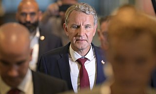 Thüringens AfD-Spitzenkandidat Björn Höcke will Gespräche mit den anderen Parteien über eine Regierungsbeteiligung führen - trotz fehlender Koalitionsaussichten. - Jacob Schröter/dpa