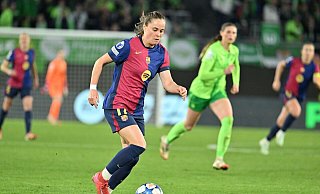 Mit Barcelona im Champions-League-Finale: Ewa Pajor (li.). - Swen Pförtner/dpa