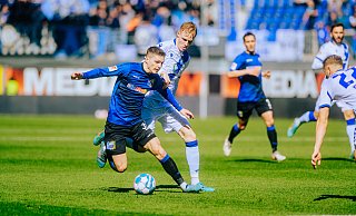 SCP-Akteur Florent Muslija (vorne) trifft mit seinem Teamkollegen am Sonntag, 17. Juli, in der heimischen Home Deluxe Arena auf seinen Ex-Klub Karlsruher SC. - Besim Mazhiqi