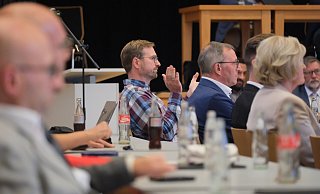 Die Sitzungen den neugewählten 58-köpfigen Stadtrates werden wegen seiner Übergröße womöglich weiter im Bürgerhaus Rehme stattfinden. Im Bild: Die CDU-Ratsfraktion. - Ulf Hanke