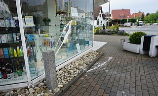 Die Mohren-Apotheke an der Bismarckstraße wurde beschmiert. - Christina Römer