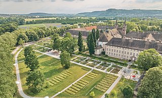 Eine Luftaufnahme vom Remtergarten am Weserbogen in Höxter. - Roman Thomas