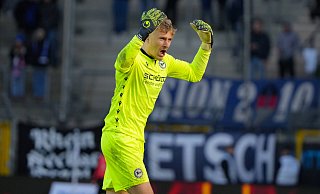 DSC-Torwart Jonas Kersken hatte mit zahlreichen Paraden großen Anteil am Bielefelder Punkt in Mannheim. - IMAGO/Steinsiek.ch