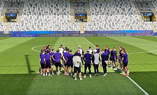 Die deutsche U21 stimmt sich auf das EM-Halbfinale ein. - Christian Kunz/dpa