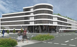 So soll sich Ende 2026 das Medical City Plaza an der Kreuzung von Eidinghausener Straße (links) und Mindener Straße präsentieren. - mcp