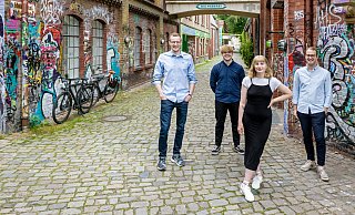 Mit Sebastian Pähler (v. l.), Sebastian Sieg, Lisa-Marie Becker und Matthis Haverland schickt die SPD vier Jusos bei den Kommunalwahlen ins Rennen. - Detlef Guethenke