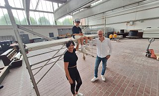 Janina Beiderwieden (JBs Kids Factory), ihr Sohn Lias und Remise-Investor Wilhelm Mormann (Cobus Concept) haben im Juni die Pläne vorgestellt. - Peter Heidbrink