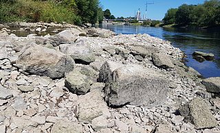 So könnte es bald wieder aussehen: Die Weser im Sommer 2022 an der Mündung des Bollerbaches in Höxter beim Pegelstand von 69 Zentimetern. (Archivbild) - David Schellenberg