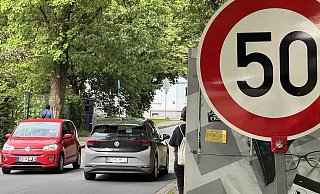 Mit einem heimlich aufgestellten Tempo-50-Schild haben Unbekannte versucht, Blitzerknöllchen in der Drögestraße zu verhindern. - Paul Brinkmann Mit einem heimlich aufgestellten Tempo-50-Schild haben Unbekannte versucht, Blitzerknöllchen in der Drögestraße zu verhindern. - Paul Brinkmann