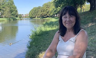 Orte mit hoher Aufenthaltsqualität ohne dabei konsumieren zu müssen - so genannte Dritte Orte - wie hier ein Bootssteg an der Werre will Inez Déjà in Herford etablieren und vermehren. - Natalie Gottwald