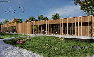 So soll das neue Gebäude im Bielefelder Tierpark Olderdissen aussehen. - Sparkasse