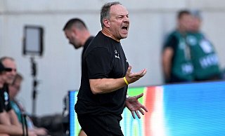 Sauer nach dem 1:1: Fürths Trainer Zorniger zählte seinen Torwart an. - Jens Niering/dpa