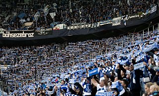 16.100 Duisburger Fans sind mit ihrem MSV zum Viertliga-Gastspiel in den Gladbacher Borussia-Park gereist. - Fabian Strauch/dpa