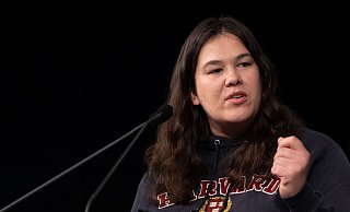 Die «JuLi»-Vorsitzende Franziska Brandmann. - Swen Pförtner/dpa