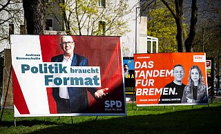 In Bremen kämpfen SPD und CDU um die meisten Stimmen in der Bürgerschaft. - Sina Schuldt/dpa