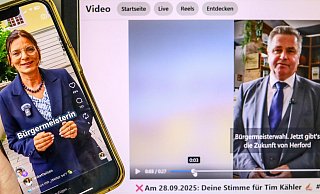 Social Media als Wahlkampfarena: Anke Theisen und Tim Kähler in digitalen Duellen um das Bürgermeisteramt in Herford. - Daniel Salmon Social Media als Wahlkampfarena: Anke Theisen und Tim Kähler in digitalen Duellen um das Bürgermeisteramt in Herford. - Daniel Salmon