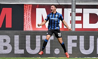 So jubelte SCP-Innenverteidiger Marcel Hoffmeier über seinen ersten Zweitliga-Treffer, mit dem er gegen Jahn Regensburg die Weichen auf Sieg stellte. - Imago Images