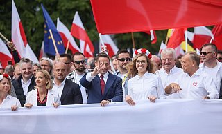 Der proeuropäische polnische Präsidentschaftskandidat Rafal Trzaskowski beim «Großen Marsch der Patrioten» in Warschau. (Foto aktuell) - Leszek Szymanski/PAP/dpa